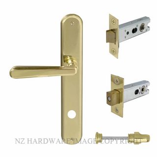 WINDSOR 8290 PB VILLA OVAL LONGPLATE PRIVACY SET POLISHED BRASS-LACQUERED