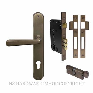 WINDSOR 8292 AB VILLA OVAL LONGPLATE E85 LOCKSET ANTIQUE BRONZE