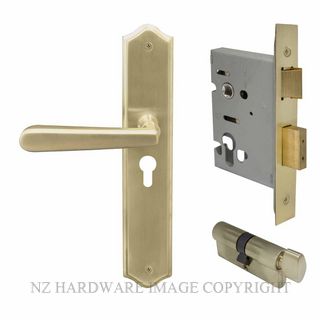 WINDSOR 8295 USB VILLA TRADITIONAL LONGPLATE E48 LOCKSET UNLACQUERED SATIN BRASS