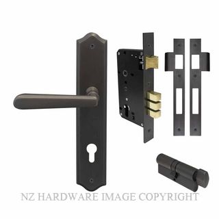 WINDSOR 8296 DRB VILLA TRADITIONAL LONGPLATE E85 LOCKSET DARK ROMAN BRASS