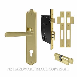 WINDSOR 8296 UB VILLA TRADITIONAL LONGPLATE E85 LOCKSET UNLACQUERED BRASS