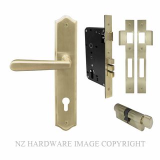 WINDSOR 8296 USB VILLA TRADITIONAL LONGPLATE E85 LOCKSET UNLACQUERED SATIN BRASS