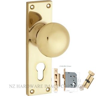 TRADCO 1035E PB VICTORIAN KNOB EURO FG POLISHED BRASS