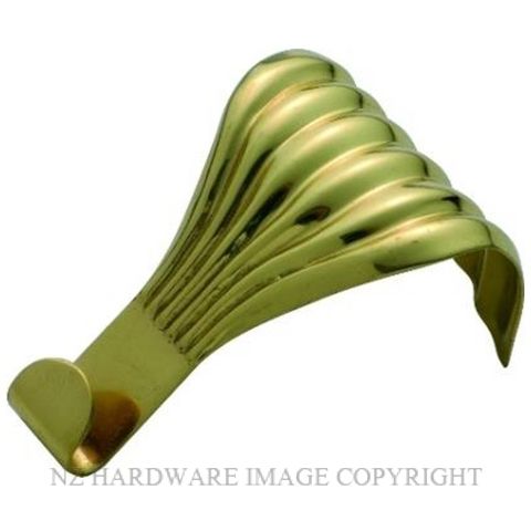 TRADCO 1551 PB PICTURE RAIL HOOK FLUTED SB POLISHED BRASS
