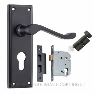 TRADCO 9618E BLK CAMDEN LEVER EURO KIT MATT BLACK