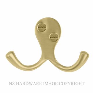 WINDSOR 5236 MSB DOUBLE ROBE HOOK MATT SATIN BRASS