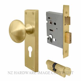 WINDSOR 3015 MSB VICTORIAN KNOB E48 EURO CYLINDER KITSET MATT SATIN BRASS