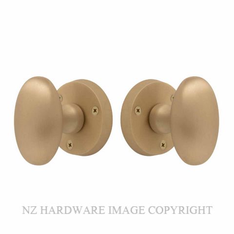 WINDSOR 5071-5072 OVAL KNOB ON ROSE MATT SATIN BRASS