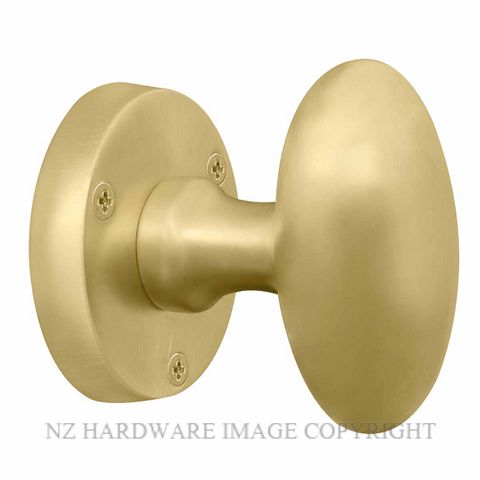 WINDSOR 5071-5072 OVAL KNOB ON ROSE MATT SATIN BRASS