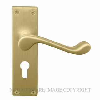 WINDSOR 3006-E48 MSB VICTORIAN LEVER LOCK - EURO 48MM MATT SATIN BRASS