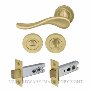 WINDSOR 8241 MSB HAVEN 52MM PRIVACY SET ROUND ROSE MATT SATIN BRASS