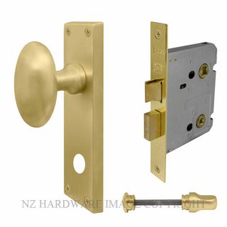 WINDSOR 5128 MSB KNOB OVAL PLATE PRIVACY SET MATT SATIN BRASS
