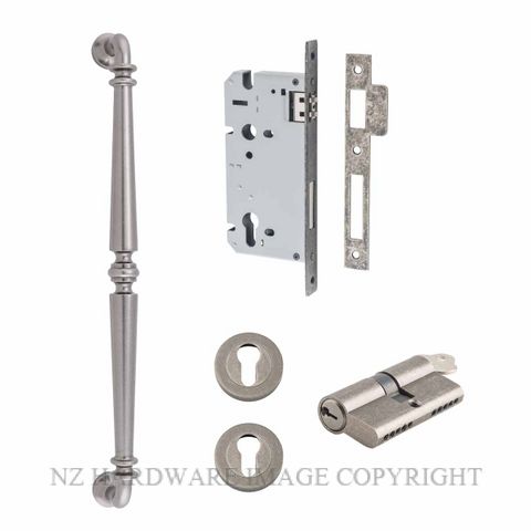 IVER 9387 - 20056 SARLAT PULL HANDLE LOCK KITS DISTRESSED NICKEL