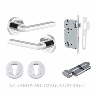 IVER 9214KENTR60KT BALTIMORE KEY-TURN ENTRANCE LOCK KITSET ROUND ROSE CHROME PLATE