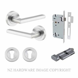 IVER 9215KENTR60KT BALTIMORE KEY-TURN ENTRANCE LOCK KITSET ROUND ROSE BRUSHED CHROME