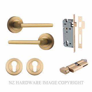 IVER 9365KENTR60KT BALTIMORE KEY-TURN ENTRANCE LOCK KITSET ROUND ROSE BRUSHED BRASS