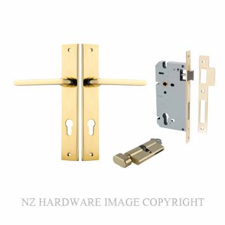 IVER 10202KENTR60KT BALTIMORE KEY-TURN ENTRANCE LOCK KITSET RECTANGULAR PLATE POLISHED BRASS