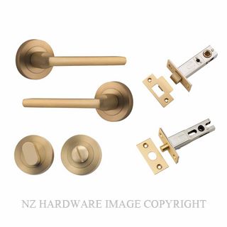 IVER 9365KPRIV60 BALTIMORE PRIVACY LATCH KITSET ROUND ROSE BRUSHED BRASS