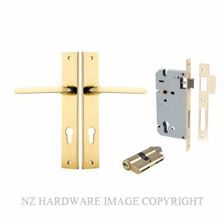 IVER 10202KENTR60KK BALTIMORE KEY-KEY ENTRANCE LOCK KITSET RECTANGULAR PLATE POLISHED BRASS