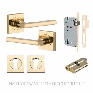 IVER 0270KENTR60KK BALTIMORE KEY-KEY ENTRANCE LOCK KITSET SQUARE ROSE POLISHED BRASS