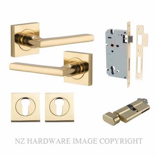 IVER 0270KENTR60KT BALTIMORE KEY-TURN ENTRANCE LOCK KITSET SQUARE ROSE POLISHED BRASS
