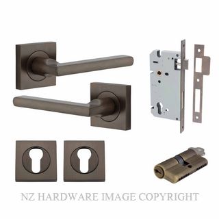 IVER 0271KENTR60KK BALTIMORE KEY-KEY ENTRANCE LOCK KITSET SQUARE ROSE SIGNATURE BRASS