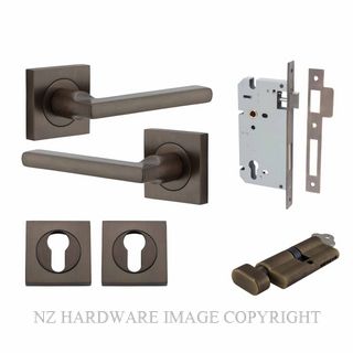 IVER 0271KENTR60KT BALTIMORE KEY-TURN ENTRANCE LOCK KITSET SQUARE ROSE SIGNATURE BRASS