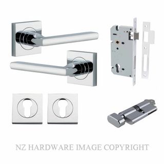 IVER 0274KENTR60KT BALTIMORE KEY-TURN ENTRANCE LOCK KITSET SQUARE ROSE CHROME PLATE