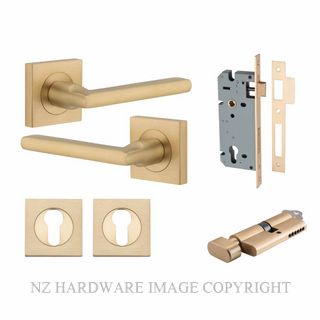IVER 0458KENTR60KT BALTIMORE KEY-TURN ENTRANCE LOCK KITSET SQUARE ROSE BRUSHED BRASS