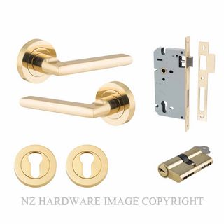 IVER 9210KENTR60KK BALTIMORE KEY-KEY ENTRANCE LOCK KITSET ROUND ROSE POLISHED BRASS