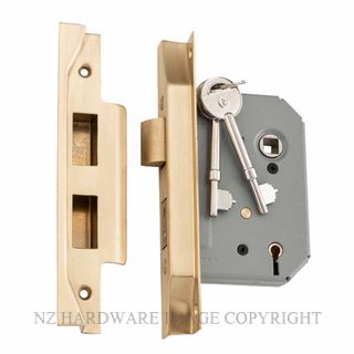 TRADCO 4050 SB REBATED 57MM 5 LEVER LOCK SATIN BRASS