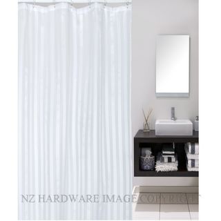 SHOWER CURTAIN 1800 DROP X 1200 WIDE WHITE