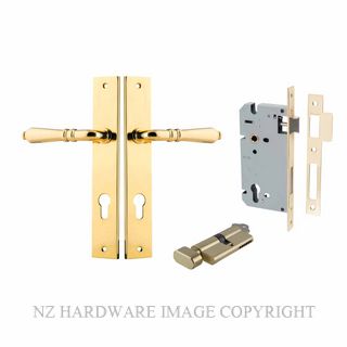 IVER 10200KENTR60KT SARLAT KEY-TURN ENTRANCE LOCK KITSET RECTANGULAR PLATE POLISHED BRASS