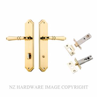 IVER 10212KPRIV60 SARLAT PRIVACY LATCH KITSET SHOULDERED PLATE POLISHED BRASS
