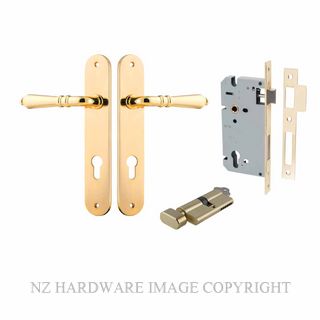 IVER 10224KENTR60KT SARLAT KEY-TURN ENTRANCE LOCK KITSET OVAL PLATE POLISHED BRASS