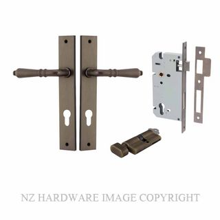 IVER 10700KENTR60KT SARLAT KEY-TURN ENTRANCE LOCK KITSET RECTANGULAR PLATE SIGNATURE BRASS