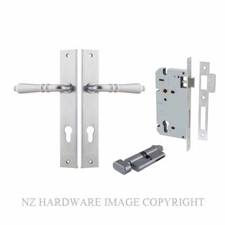 IVER 12200KENTR60KT SARLAT KEY-TURN ENTRANCE LOCK KITSET RECTANGULAR PLATE BRUSHED CHROME