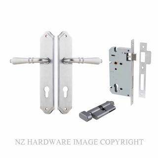 IVER 12212KENTR60KT SARLAT KEY-TURN ENTRANCE LOCK KITSET SHOULDERED PLATE BRUSHED CHROME