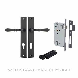 IVER 12700KENTR60KT SARLAT KEY-TURN ENTRANCE LOCK KITSET RECTANGULAR PLATE MATT BLACK