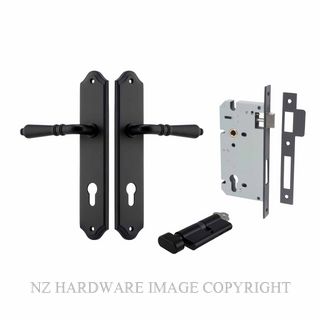 IVER 12712KENTR60KT SARLAT KEY-TURN ENTRANCE LOCK KITSET SHOULDERED PLATE MATT BLACK