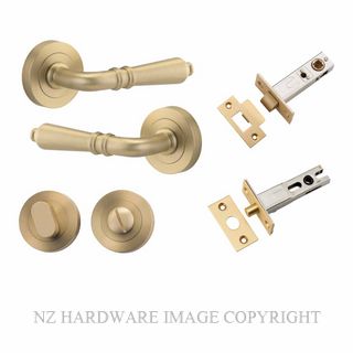 IVER 9199KPRIV60 SARLAT PRIVACY LATCH KITSET ROUND ROSE BRUSHED BRASS