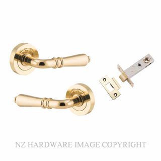 IVER 9200KPASS60 SARLAT PASSAGE LATCH KITSET ROUND ROSE POLISHED BRASS