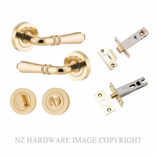 IVER 9200KPRIV60 SARLAT PRIVACY LATCH KITSET ROUND ROSE POLISHED BRASS