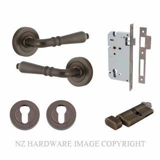 IVER 9201KENTR60KT SARLAT KEY-TURN ENTRANCE LOCK KITSET ROUND ROSE SIGNATURE BRASS
