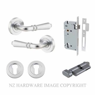 IVER 9205KENTR60KT SARLAT KEY-TURN ENTRANCE LOCK KITSET ROUND ROSE BRUSHED CHROME