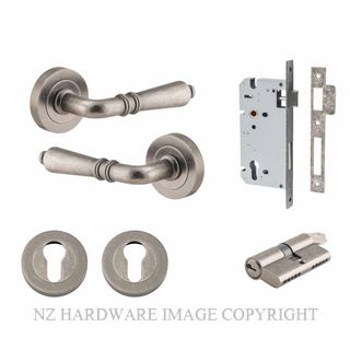 IVER 9207KENTR60KK SARLAT KEY-KEY ENTRANCE LOCK KITSET ROUND ROSE DISTRESSED NICKEL