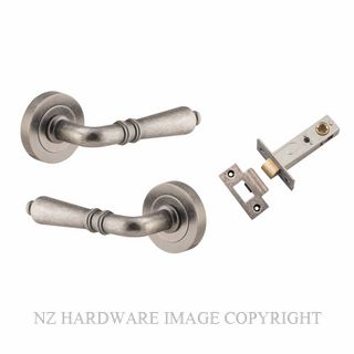 IVER 9207KPASS60 SARLAT PASSAGE LATCH KITSET ROUND ROSE DISTRESSED NICKEL