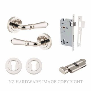 IVER 9208KENTR60KT SARLAT KEY-TURN ENTRANCE LOCK KITSET ROUND ROSE POLISHED NICKEL