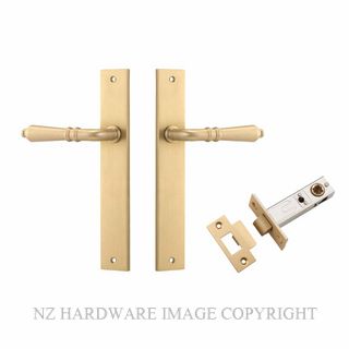 IVER 15200KPASS60 SARLAT PASSAGE LATCH KITSET RECTANGULAR PLATE BRUSHED BRASS