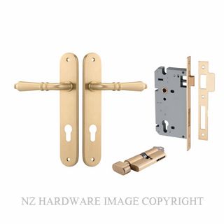 IVER 15224KENTR60KT SARLAT KEY-TURN ENTRANCE LOCK KITSET OVAL PLATE BRUSHED BRASS